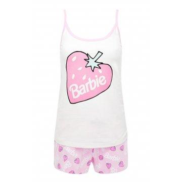 Barbie pink and white pajamas with shorts and camisole