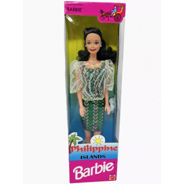 Philippine Islands Barbie Doll (Green Gold White Lace Top)