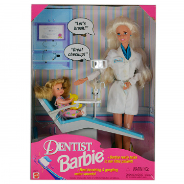 Dentist Barbie blonde Doll with blonde Kelly doll