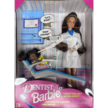 Dentist Barbie Brunette Doll with African American Kelly