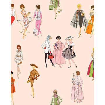 '1960s Barbie™' Wallpaper by Barbie™ - Peach