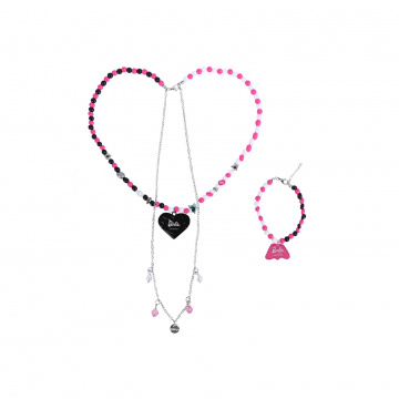 Barbie Acrylic Necklace and Bracelet Set 24.5 Cm, 7 Cm 2 Pieces