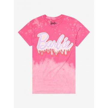 Barbie Logo Pink Dip-Dye Boyfriend Fit Girls T-Shirt