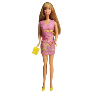 Pretty Flowers Barbie Doll (blonde, pink)