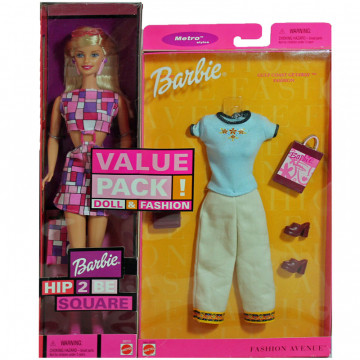 Hip 2 Be Square Barbie Doll (Blonde) - Value Pack