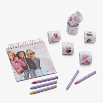 Coloring book with Barbie stickers and crayons