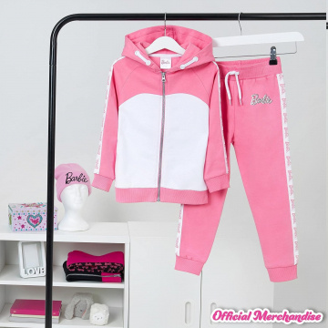 Barbie Girl's Tracksuit Set with Hoodie and Tracksuit Bottoms