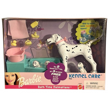 Barbie Kennel Care Bath Time Dalmatians Dogs Pets Playset