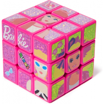 Rubik’s Cube Barbie Cube Celebrating Barbie’s 50th Anniversary, Problem-Solving Brain Teaser Puzzle, Collectible Barbie Fidget