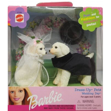 Barbie Dress Up-Pets Wedding Day Bride and Groom Dogs