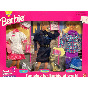 Barbie Cool Career Fashions Chef, Policewoman & Executive