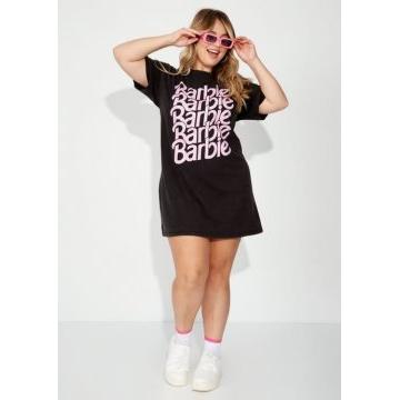 Plus Barbie Logo Graphic Tee Shirt Dress