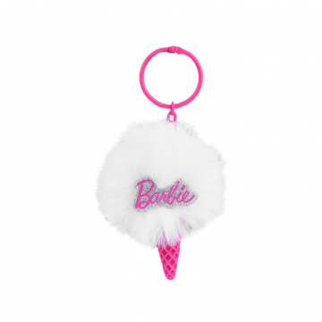 Barbie Keychain in the Shape of White Synthetic Ice Cream 10 Cm