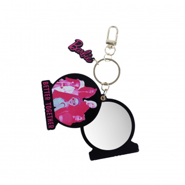 Barbie Keychain With Black Synthetic Mirror 14 Cm
