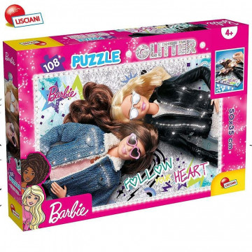 Barbie children's puzzle with shiny stones