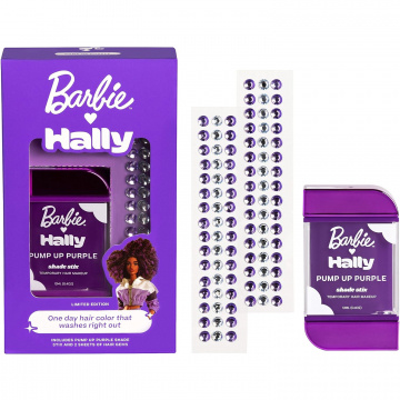Barbie x Hally Temporary Hair Color for Kids | Purple Hair Dye | Barbie Hair Accessories for Women & Girls | Barbie Makeup for Hair