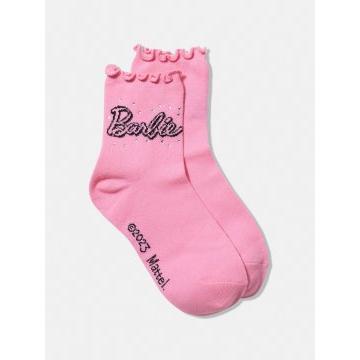 Pink Diamante Barbie Sock