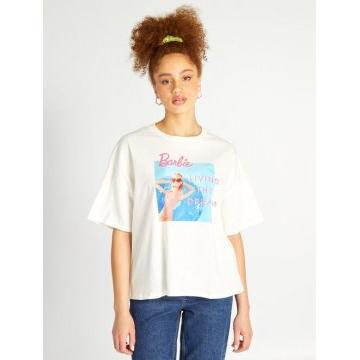 Knit T-shirt Barbie - white