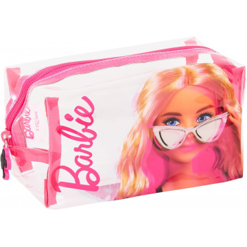 Barbie Clear Cosmetics Bag for Girls Womens Transparent Make Up Bag Travel Toiletry Bags Pencil Case