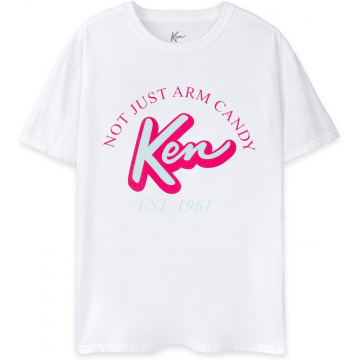 Barbie White Short Sleeve T-Shirt for Men | Ken Not Just Arm Candy