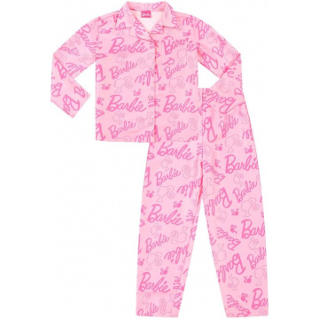 Barbie Women's Girls' Satin Long Pajama Set, Two-Piece Pajamas