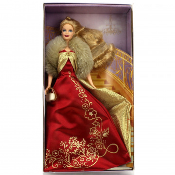 Barbie Glamorous Gala Barbie Doll in Red & Gold Dress (blonde)