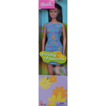 Pretty Flowers Barbie Doll (blue)