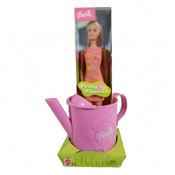 Pretty Flowers Barbie Doll (blonde) Gardening Gift Set