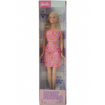 Pretty Flowers Barbie Doll (blonde, pink)