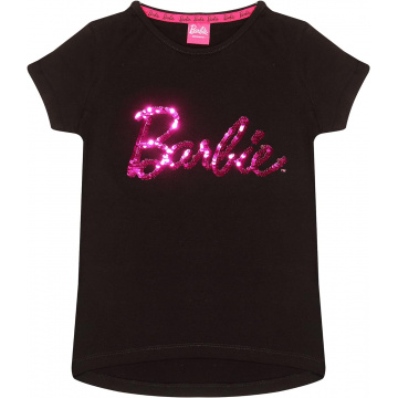 Popgear Barbie Text Logo-Reversible Sequin T-Shirt for Girls