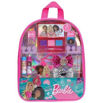 Barbie - Townley Girl Backpack Cosmetic Makeup Gift Bag Set includes Lip Gloss, Nail Polish & Hair Accessories for Kids Teen Tween Toddler Girls