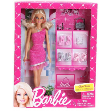 Barbie Glam Shoes Doll (pink and silver) (Asian)