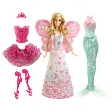 Barbie Fairytale Dress-Up with three sets: princess, mermaid and fairy