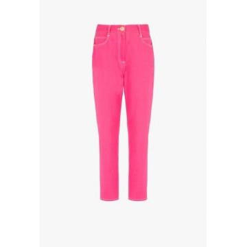 Balmain x Barbie Boyfriend cut pink jeans