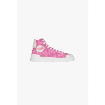 Balmain x Barbie Pink canvas high-top B-Court sneakers