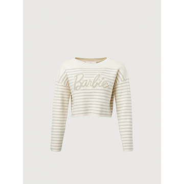 Barbie™ x Bonia Crop Top Sweater (Cream)