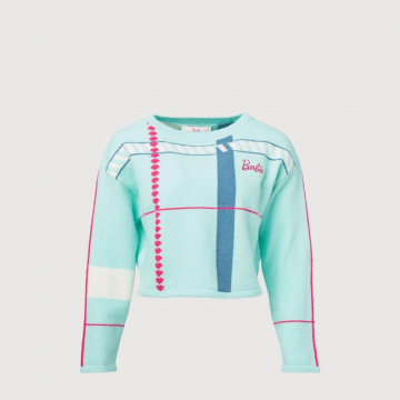 Barbie™ x Bonia Boat Neck Sweater (Light Blue)