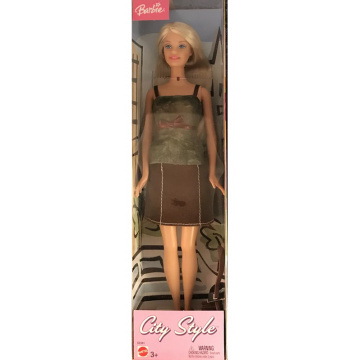 Barbie City Style Doll Brown & Green Outfit