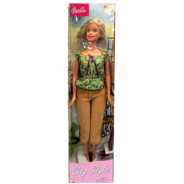 City Style Barbie Doll (blonde, green flowers)