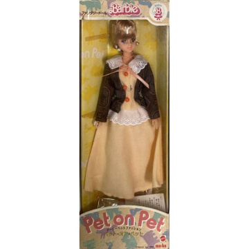 Pet on Pet Barbie Doll (yellow-brown)  (Japan)