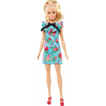 Barbie Fashionistas Teal Floral Dress Doll (Original)