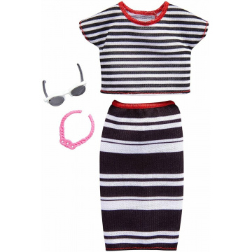 Barbie Complete Look Two Piece Stripes and Accessories