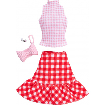 Barbie Complete Looks Gingham Skirt/Top, Pink