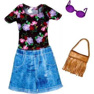 Barbie Clothes - Floral Top and Denim Shorts