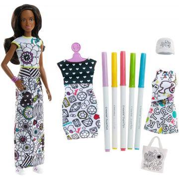 Barbie Crayola Color-In Fashion Doll & Fashions AA