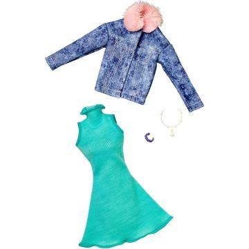 Barbie Clothes - Turtleneck Dress and Denim Coat