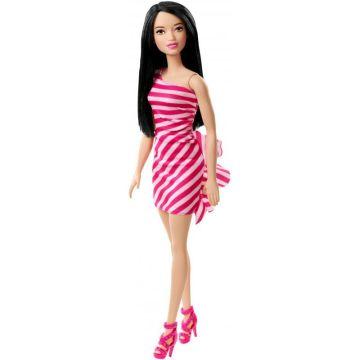 Barbie Doll with striped dress (brunette)