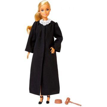 ​Barbie Judge Doll, Blonde, Wearing Black Robe with Gavel and Block