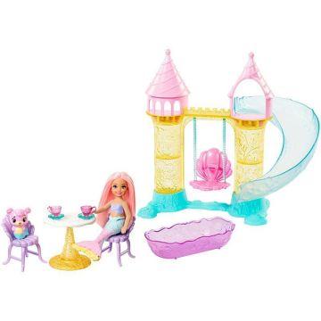 Barbie™ Dreamtopia Mermaid Playground Playset, with Chelsea™ Mermaid Doll, Merbear Friend Figure and Sand Castle Set with Swing, Slide, Pool and Tea Party