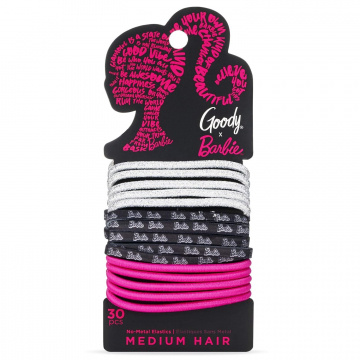 Goody x Barbie Ouchless Elastic Hair Tie - 30 Count 
